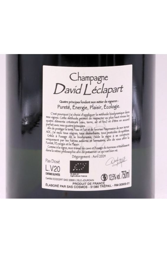 David Léclapart Blanc de Blancs 1er cru L'Amateur Pas Dosé LV20