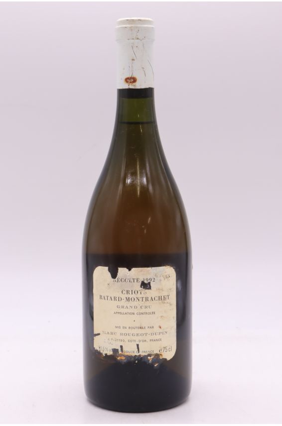 Marc Rougeot Dupin Criots Bâtard Montrachet 1992 - PROMO -10% !