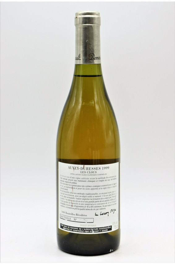 Domaine d'Auvenay Auxey Duresses Les Clous 1999 blanc