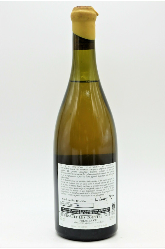 Domaine D'auvenay Meursault 1er cru Les Gouttes d'Or 2003